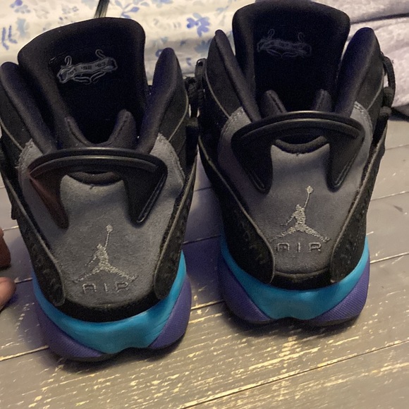 Jordan 6 rings size 10.5 color black teal and purple excellent condition - Picture 3 of 3